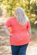 Sarah Ruffle Short Sleeve - Deep Coral