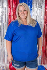 Chloe Cozy Tee - Royal Blue