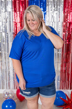 Chloe Cozy Tee - Royal Blue