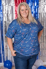 Chloe Cozy Tee - Aviators and Fireworks
