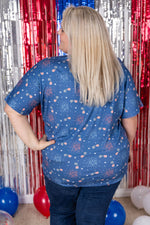 Chloe Cozy Tee - Aviators and Fireworks