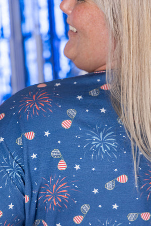 Chloe Cozy Tee - Aviators and Fireworks