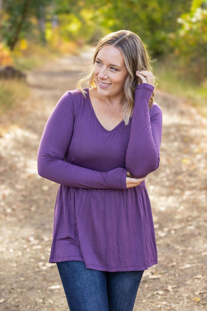 Long Sleeve Sarah Ruffle - Purple