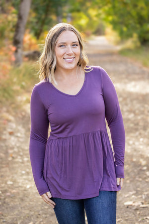 Long Sleeve Sarah Ruffle - Purple