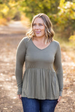 Long Sleeve Sarah Ruffle - Olive