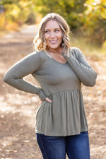 Long Sleeve Sarah Ruffle - Olive