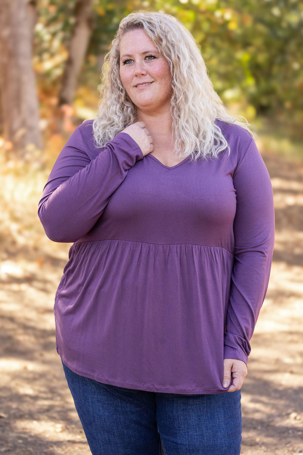 Long Sleeve Sarah Ruffle - Purple