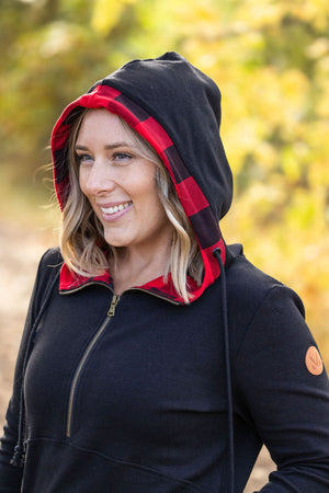 Avery Accent HalfZip Hoodie - Buffalo Plaid