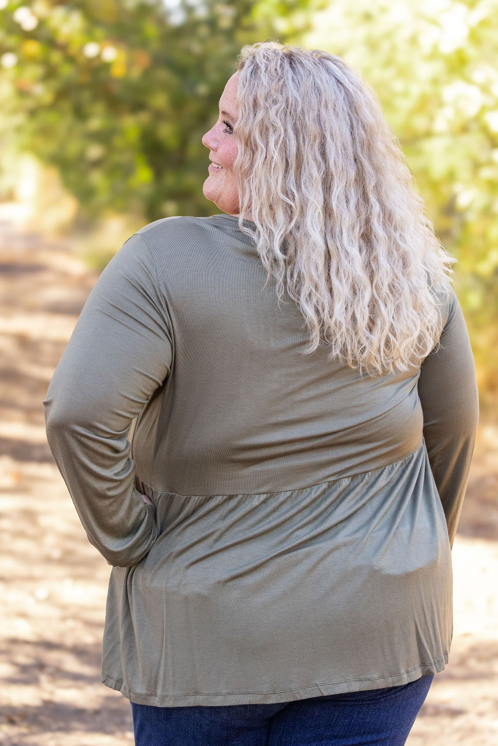 Long Sleeve Sarah Ruffle - Olive