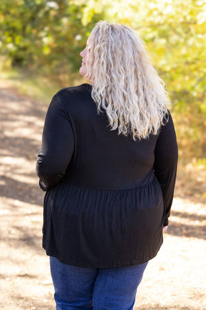 Long Sleeve Sarah Ruffle - Black