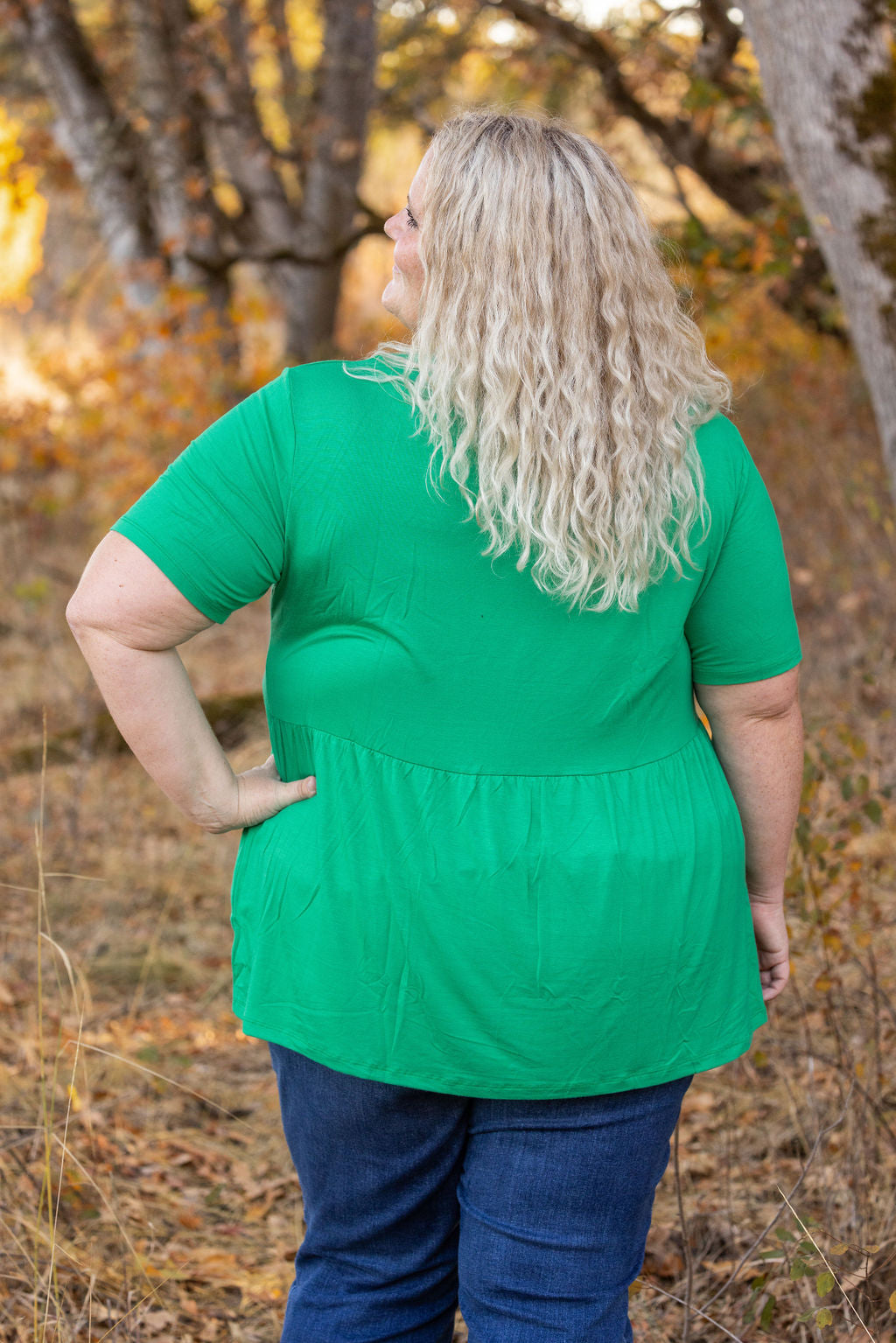 Sarah Ruffle Short Sleeve - Green