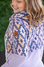 Hailey Pullover Hoodie - Lavender and Dark Geometric MM EXCLUSIVE