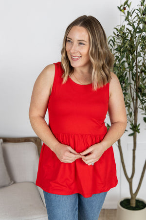 Renee Ruffle Tank - Red