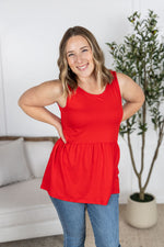 Renee Ruffle Tank - Red