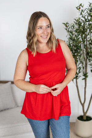 Renee Ruffle Tank - Red