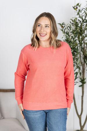 Corrine Ribbed Pullover Top - Coral