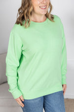 Corrine Ribbed Pullover Top - Lime