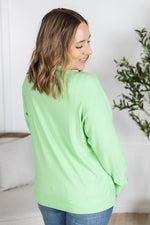 Corrine Ribbed Pullover Top - Lime