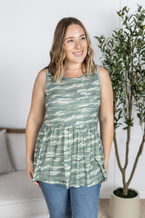Renee Ruffle Tank Top - Camo