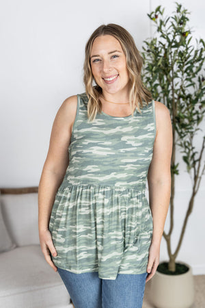 Renee Ruffle Tank Top - Camo