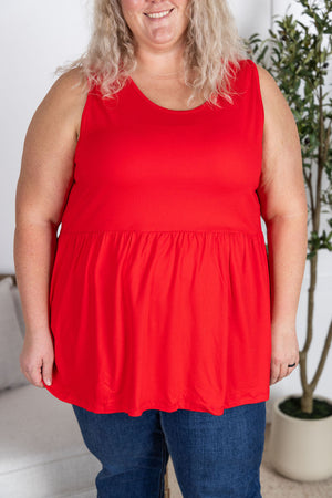 Renee Ruffle Tank - Red