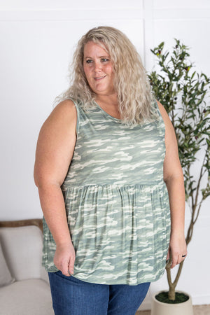 Renee Ruffle Tank Top - Camo