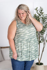 Renee Ruffle Tank Top - Camo