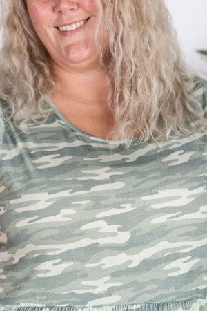 Renee Ruffle Tank Top - Camo
