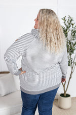 Tatum Textured Pullover Hoodie - Charcoal Stripes