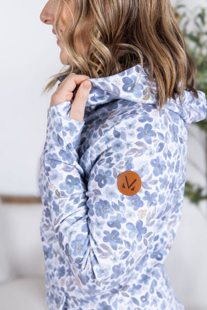 HalfZip Hoodie - Blue Floral