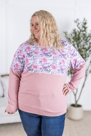 Natalie Pullover - Pink Floral Mix