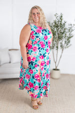 Sydney Scoop Dress - Aqua Floral