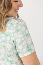 Sarah Ruffle Short Sleeve - Green Floral