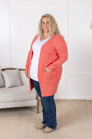 Madison Cozy Cardigan - Cherry Blush