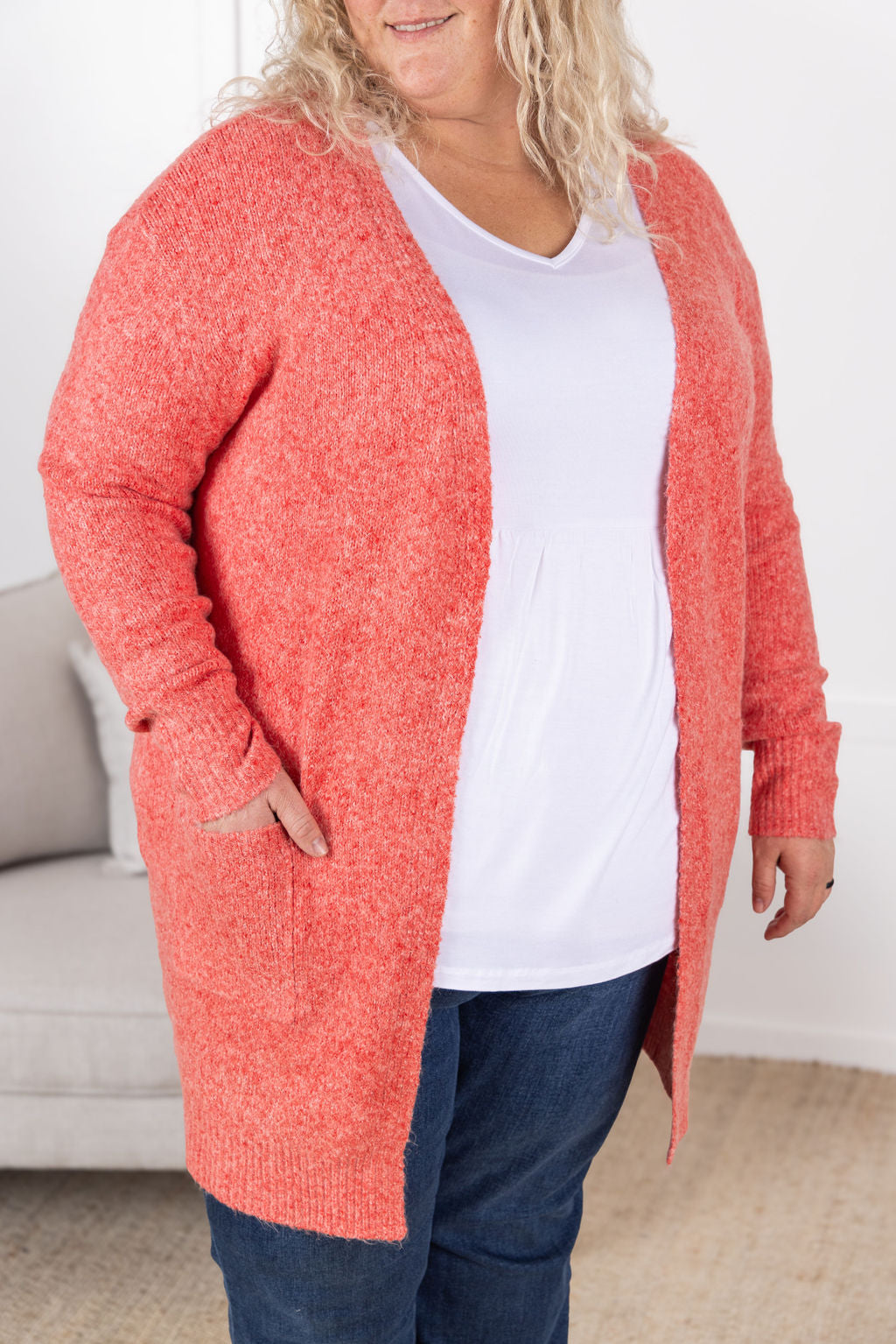 Madison Cozy Cardigan - Cherry Blush