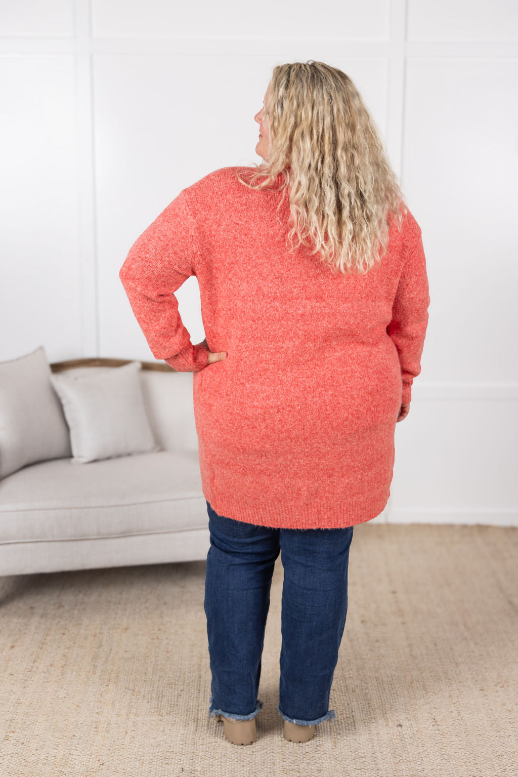 Madison Cozy Cardigan - Cherry Blush