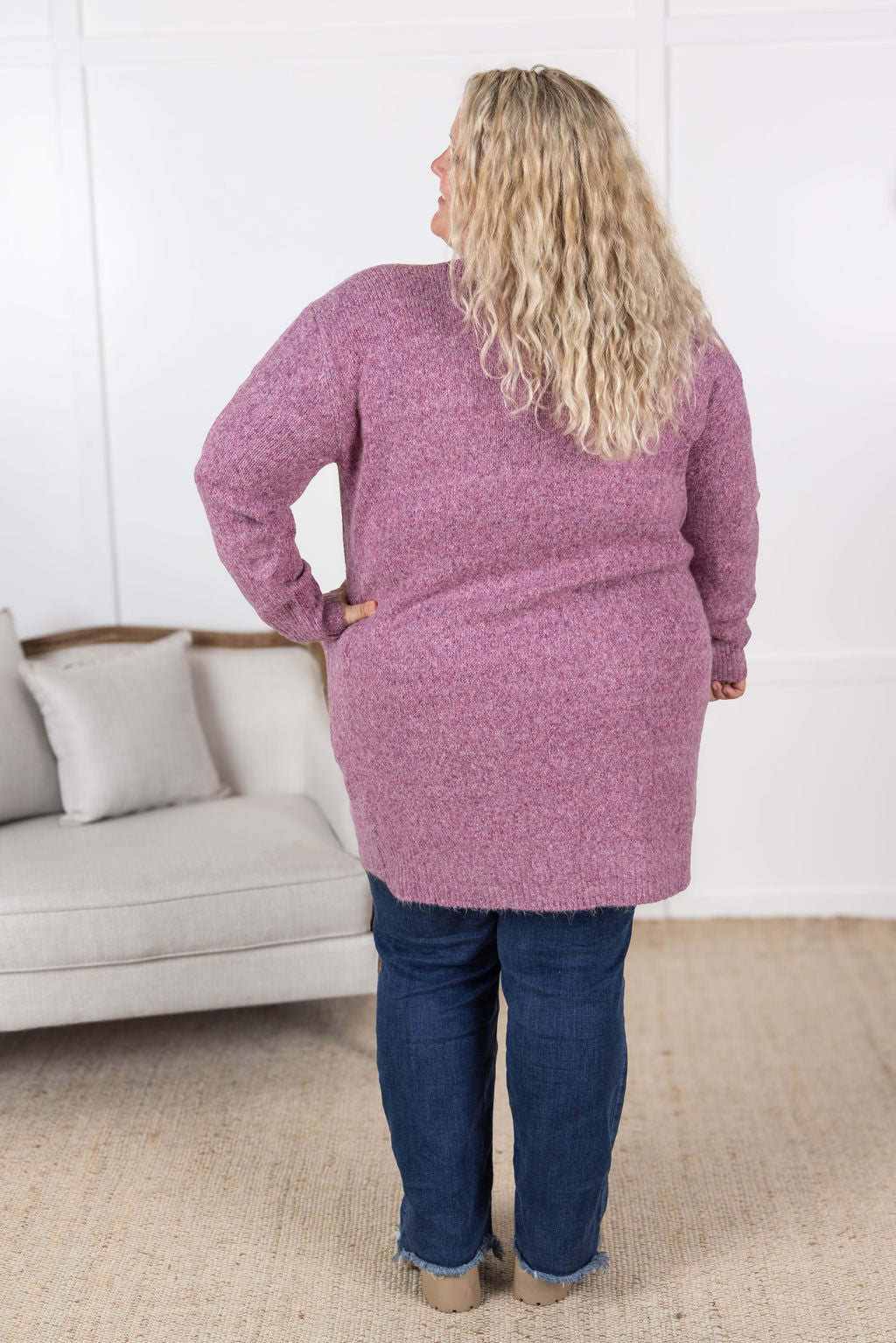 Madison Cozy Cardigan - Frosted Berry