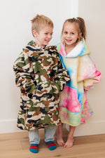 Kids Oversized Hoodie Blanket in Camo