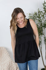 Renee Ruffle Tank - Black