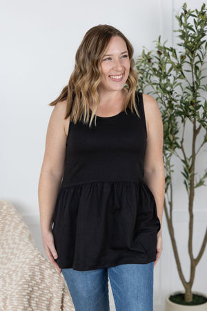 Renee Ruffle Tank - Black