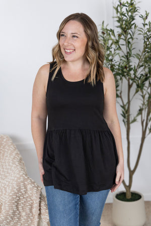 Renee Ruffle Tank - Black