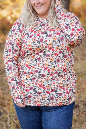 Blair Long Sleeve Top - Red Floral