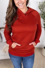 Tatum Textured Pullover Hoodie - Rust