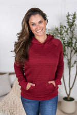 Tatum Textured Pullover Hoodie - Burgundy