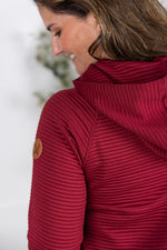 Tatum Textured Pullover Hoodie - Burgundy