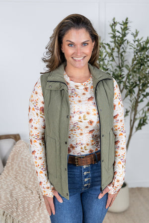 Remy Zip Up Vest - Heathered Sage