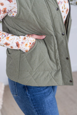 Remy Zip Up Vest - Heathered Sage