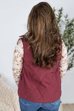 Remy Zip Up Vest - Heathered Burgundy