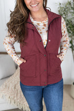 Remy Zip Up Vest - Heathered Burgundy