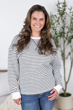 Lola Striped Thermal Top - White